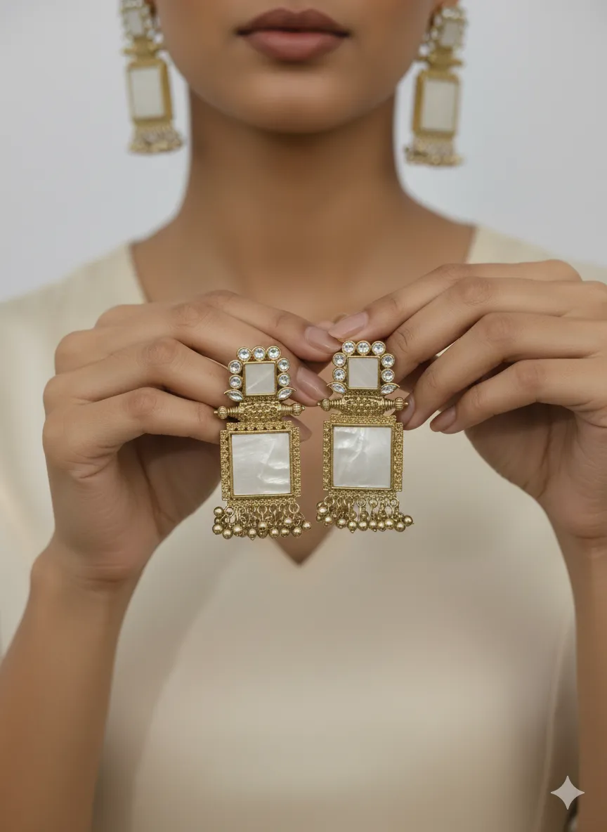 golden rectangle earring